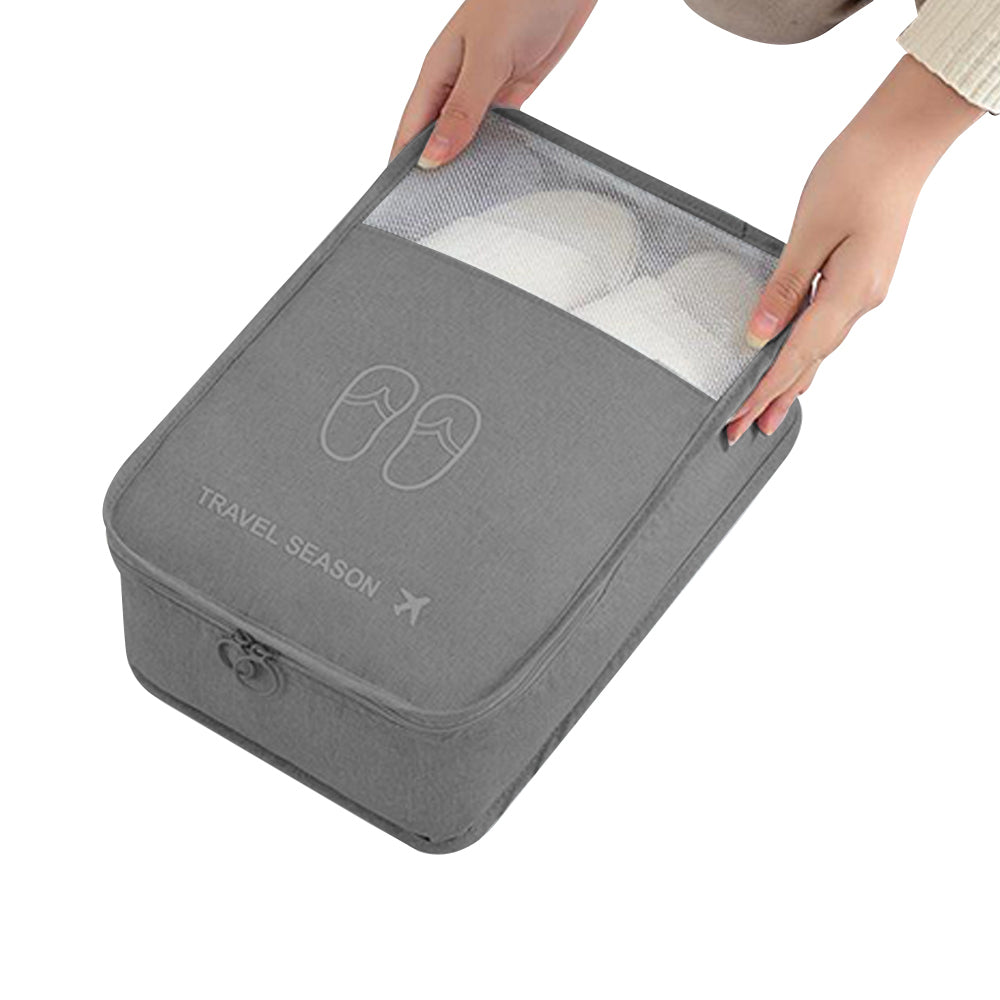 Set of 9Pcs Cubes Travel Storage Bags Packing Organizers with Shoes Bag Grey