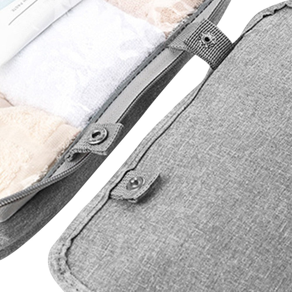 Large Capacity Travel Toiletry Bag Makeup Storage Bag with Hanging Hook Grey