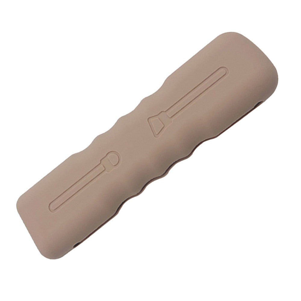 1 X Travel Makeup Brush Holder Silicone Makeup Brush Organizer Bag Light Brown