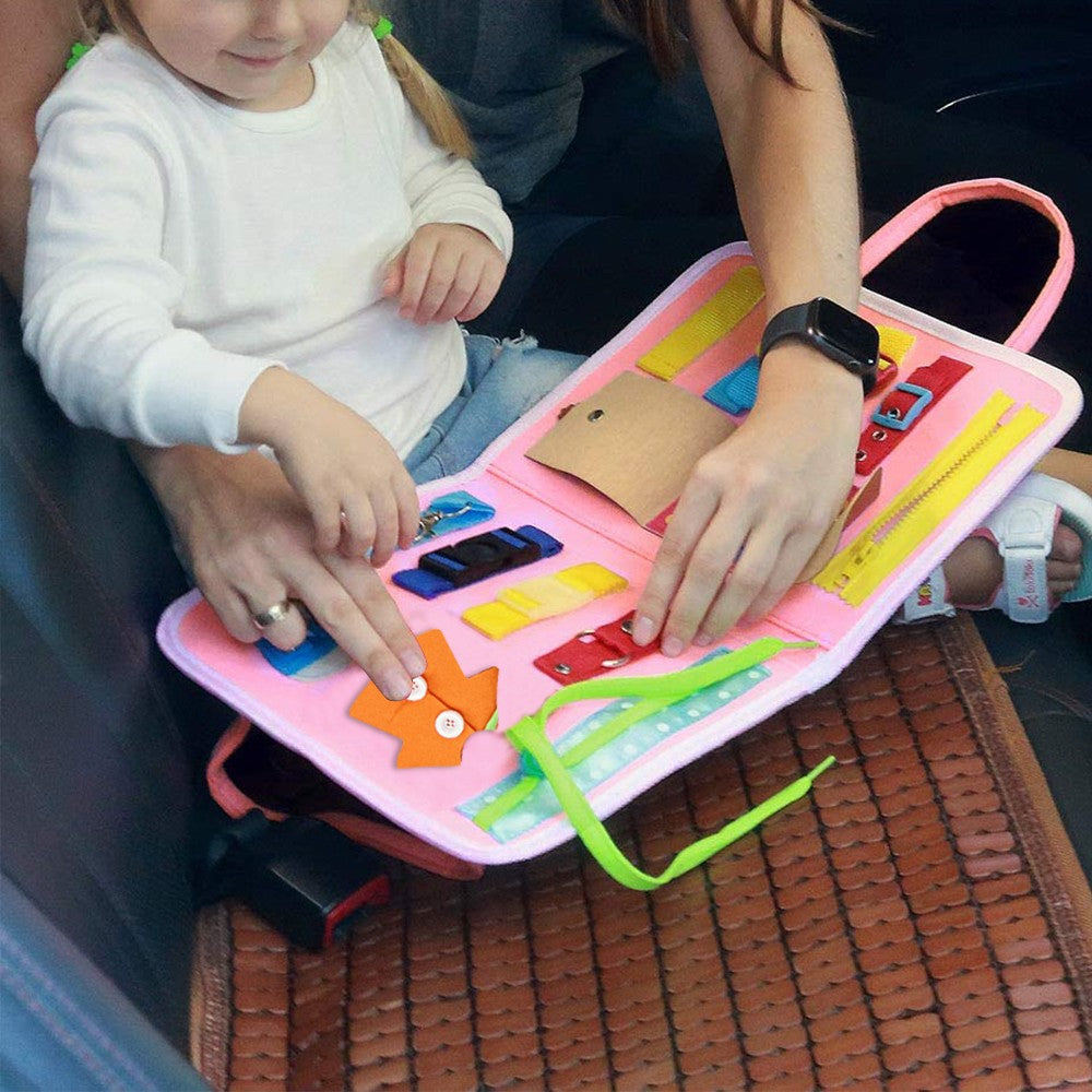 Montessori Busy Board Felt Toddler Sensory Board Toddler Educational Toy Pink