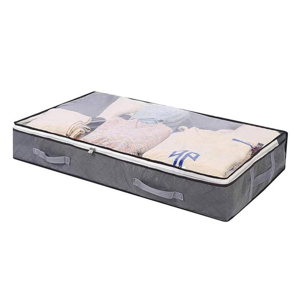 1 X Foldable Under Bed Clothes Storage Bag Blanket Organizer Containers Grey