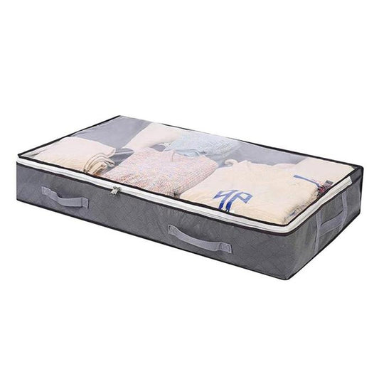 1 X Foldable Under Bed Clothes Storage Bag Blanket Organizer Containers Grey