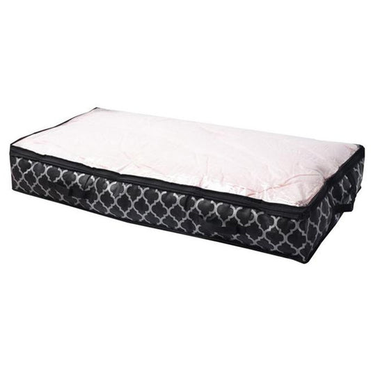 1 X Foldable Under Bed Clothes Storage Bag Blanket Organizer Black Lantern Print