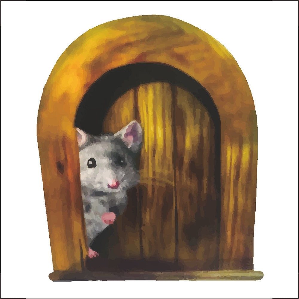 Set of 5Pcs 3D Wall Stickers Realistic Mouse Hole Wall Decal Home Fun Art Decor