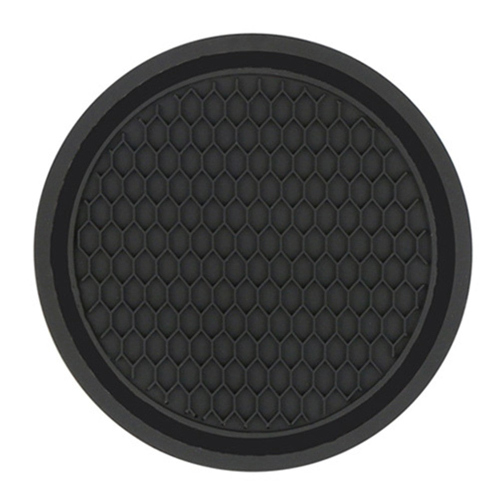 4Pcs Car Cup Coasters Non-Slip Cup Holder Mat Car Interior Accessories Black