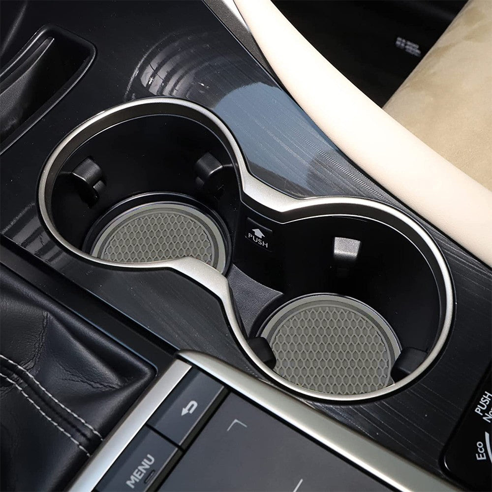 4Pcs Car Cup Coasters Non-Slip Cup Holder Mat Car Interior Accessories Grey