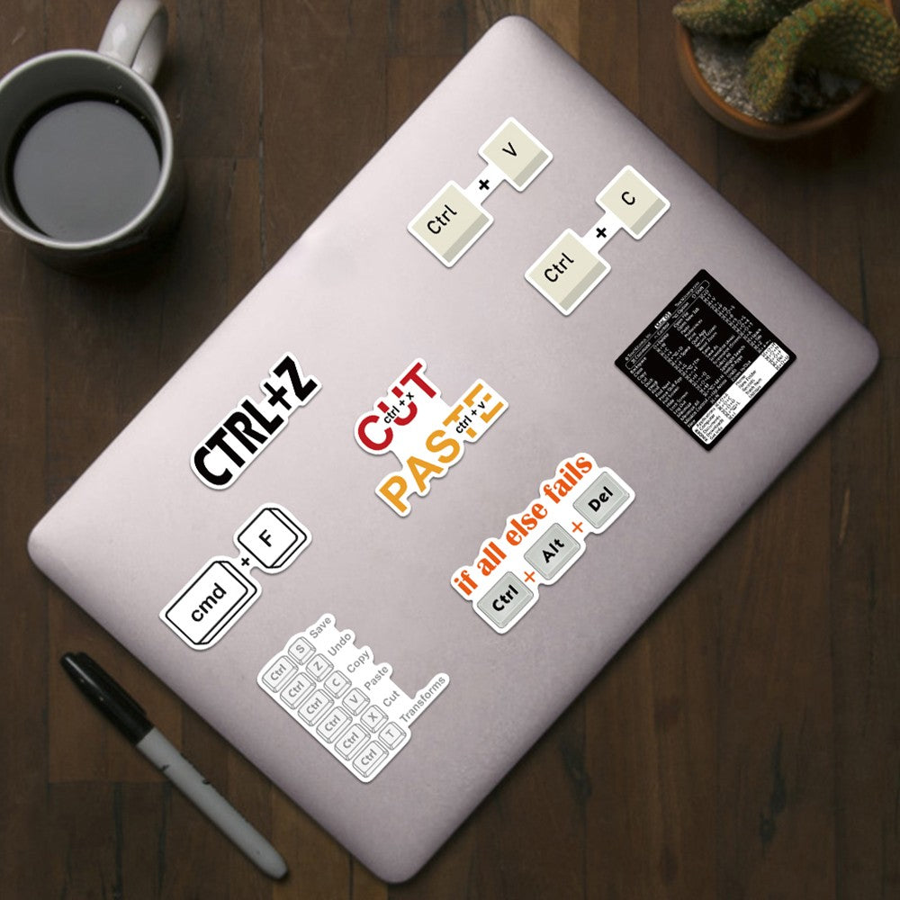 2 X Set of 30Pcs Laptop Keyboard Shortcuts Stickers DIY Phone Shortcuts Decal