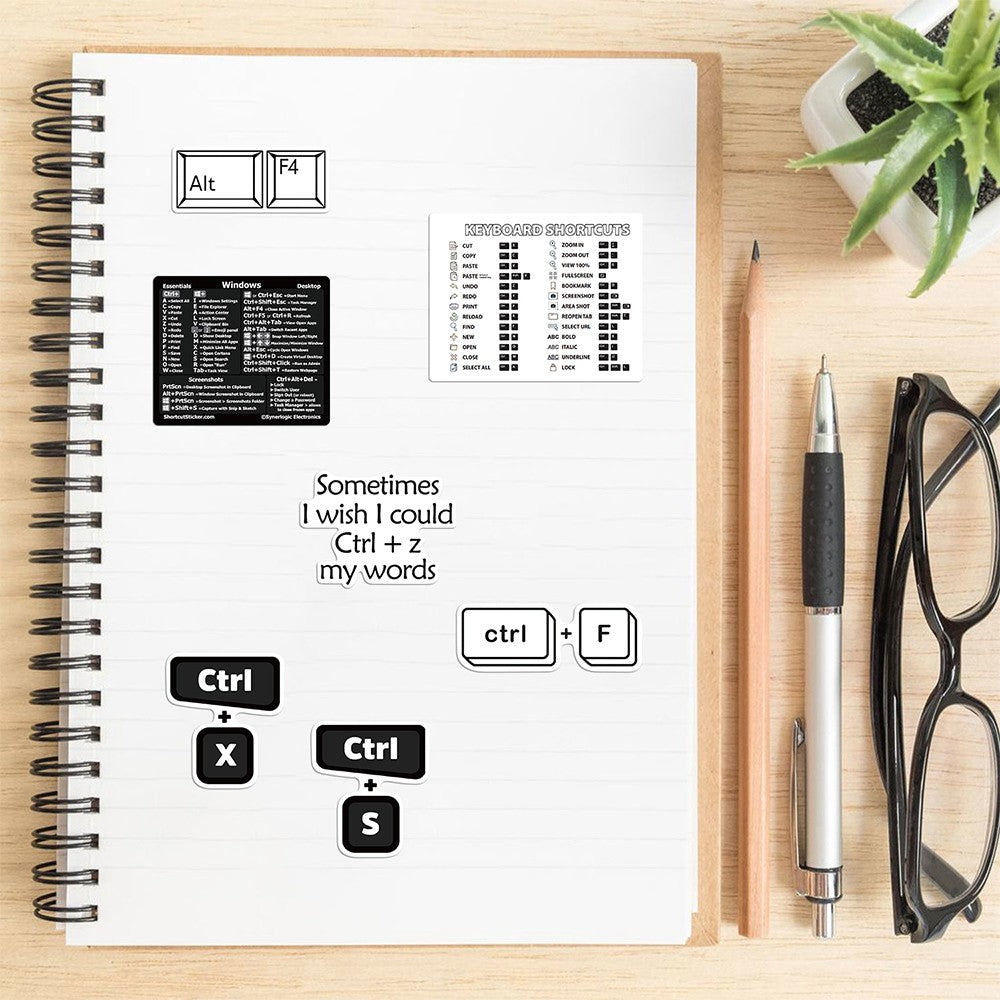2 X Set of 30Pcs Laptop Keyboard Shortcuts Stickers DIY Phone Shortcuts Decal