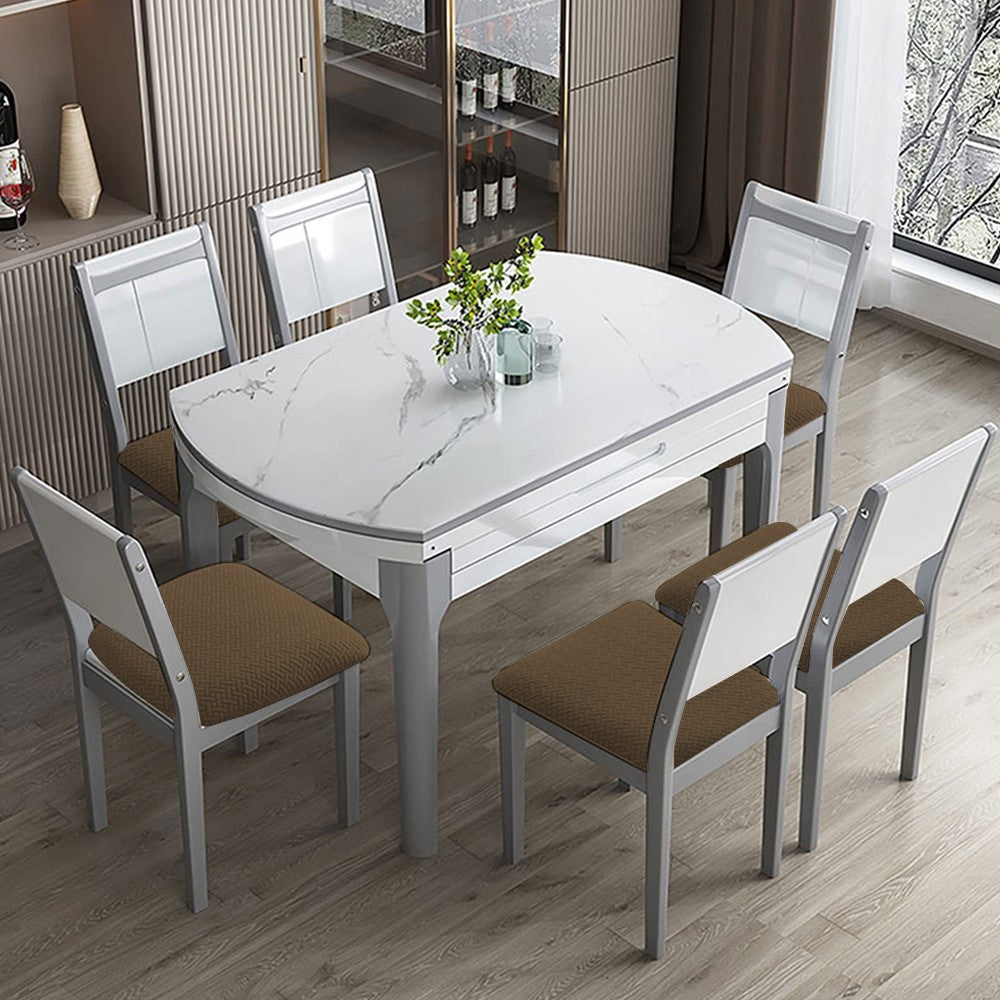 2 X Stretch Dining Chair Seat Cover Jacquard Removable Cushion Slipcover Coffee