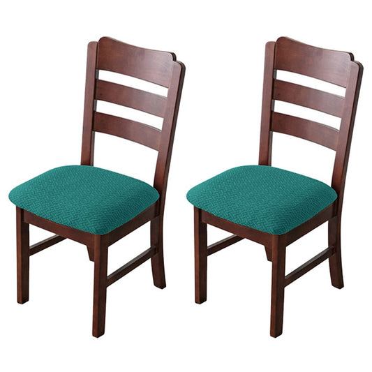 2 X Stretch Dining Chair Seat Cover Jacquard Removable Cushion Slipcover Green