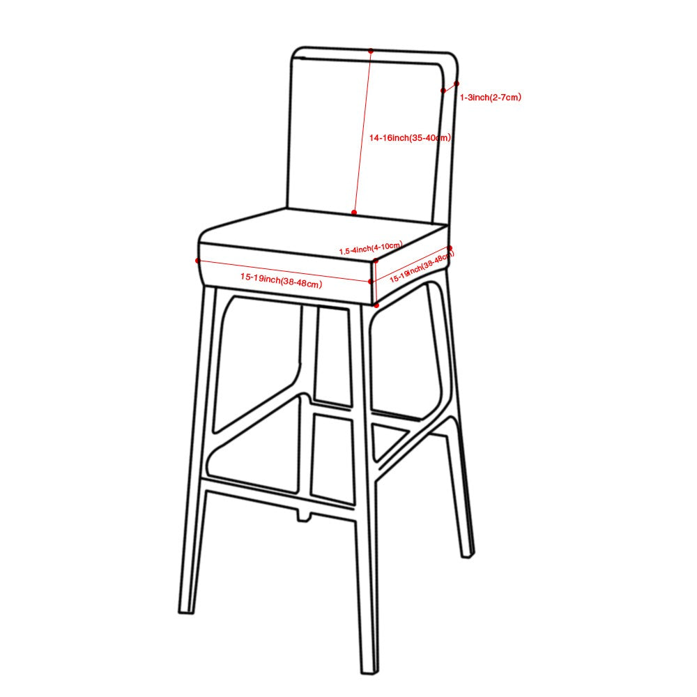 2 X Cafe Bar Stool Covers Stretch Armless Dining Chair Slipcover Grey