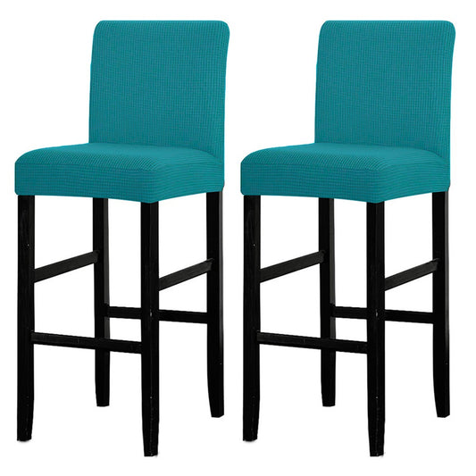 2 X Cafe Bar Stool Covers Stretch Armless Dining Chair Slipcover Peacock Green