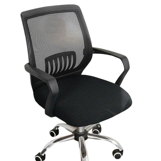 1 X Black Office Chair Covers Stretch Dining Room Chair Seat Cushion Slipcover