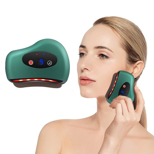 Electric Facial Gua Sha Tool Face Massager Facial Beauty Scraping Board Green