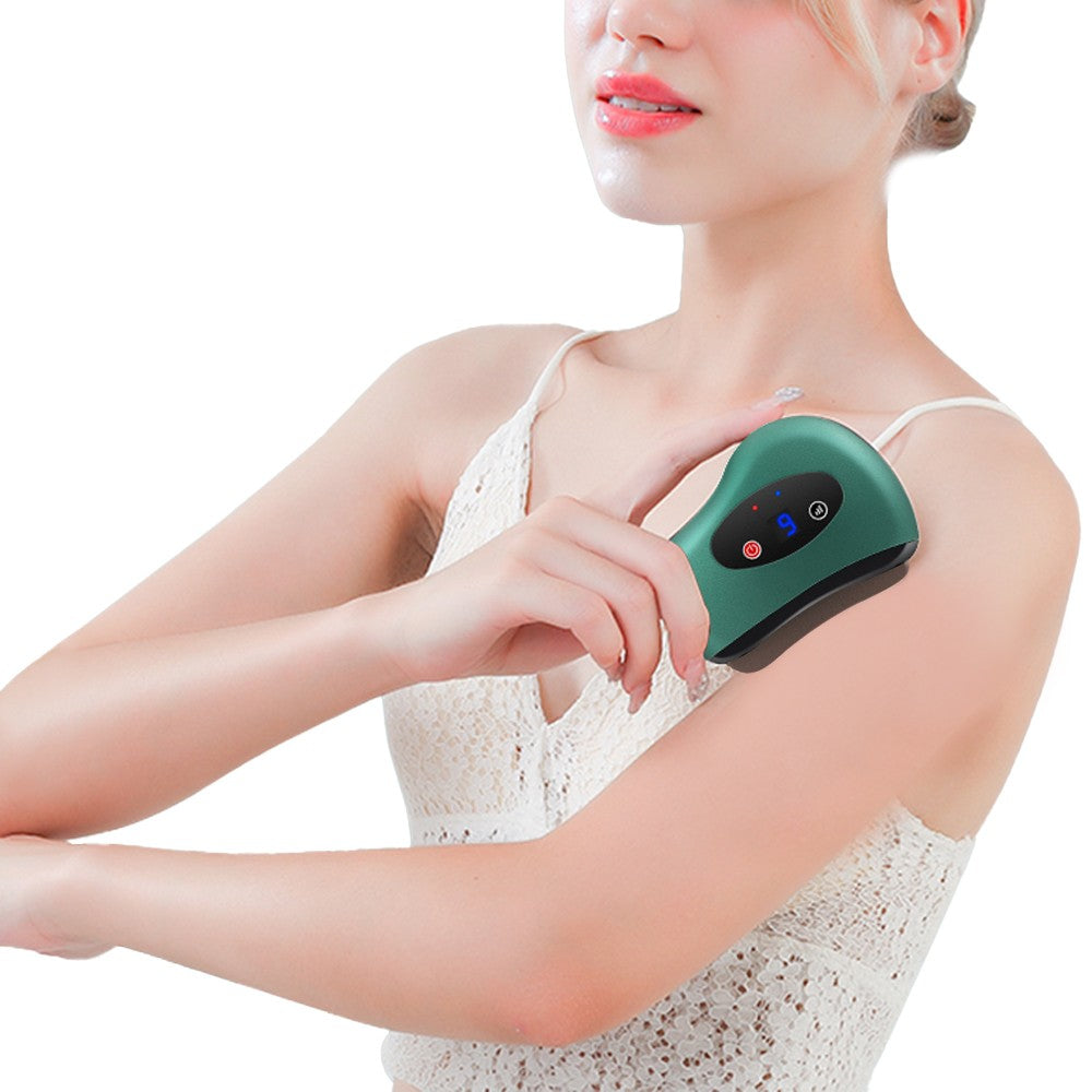 Electric Facial Gua Sha Tool Face Massager Facial Beauty Scraping Board Green