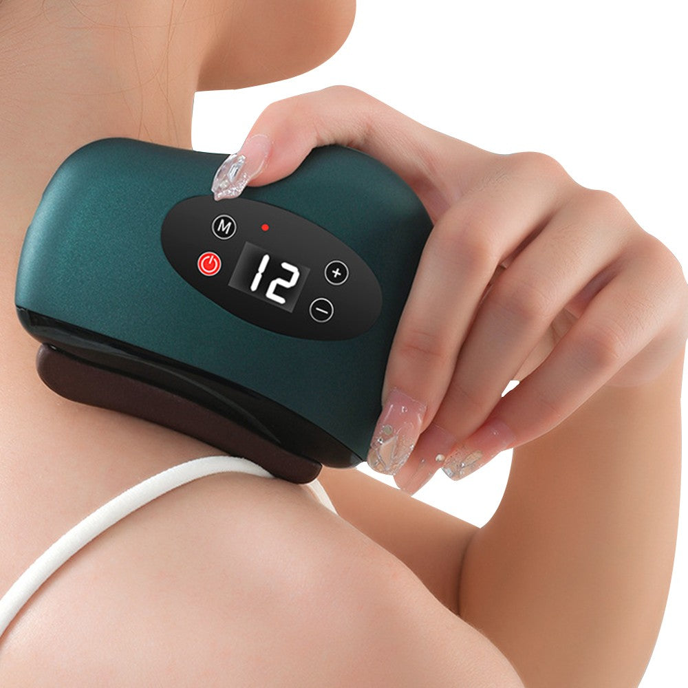 Electric Facial Gua Sha Tool Face Massager Facial Beauty Scraping Board Green