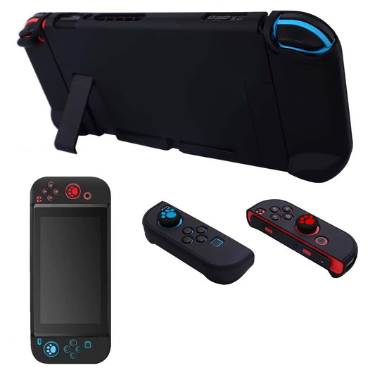 For Nintendo Switch Dockable Case Protective Cover Console JoyCon Grip Case Black