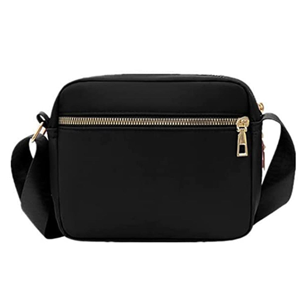 Womens Shoulder Bag Crossbody Purse Bag Zipper Sling Bag Handbag Black