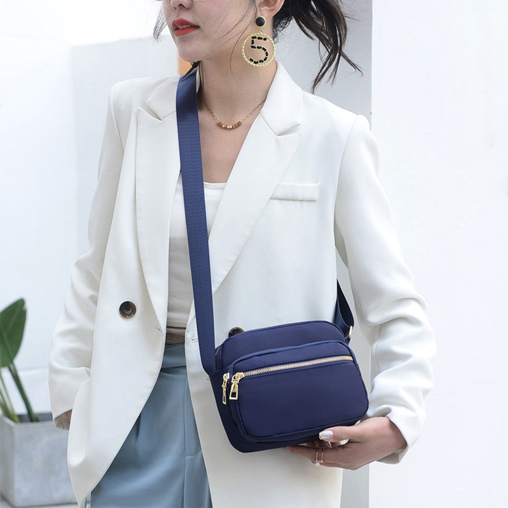 Womens Shoulder Bag Crossbody Purse Bag Zipper Sling Bag Handbag Dark Blue