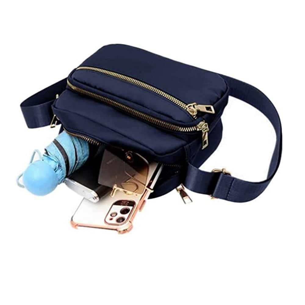 Womens Shoulder Bag Crossbody Purse Bag Zipper Sling Bag Handbag Dark Blue