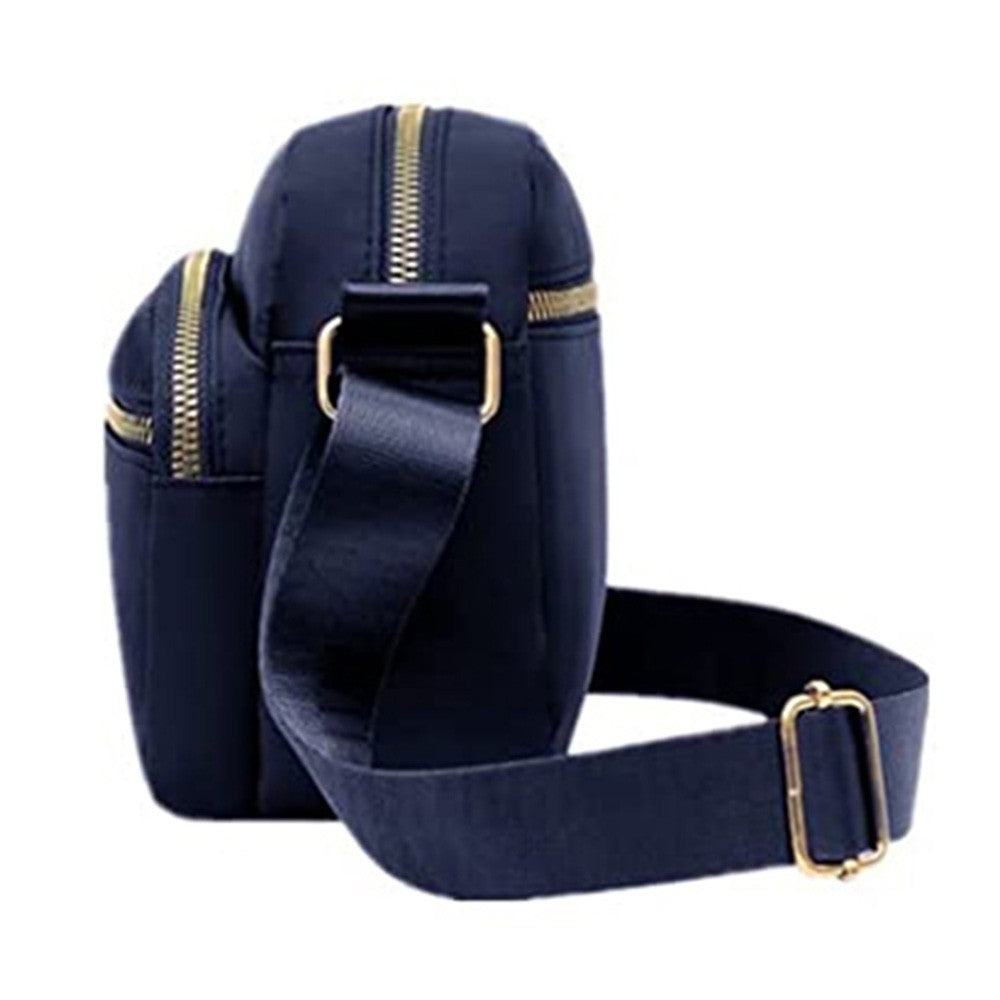 Womens Shoulder Bag Crossbody Purse Bag Zipper Sling Bag Handbag Dark Blue