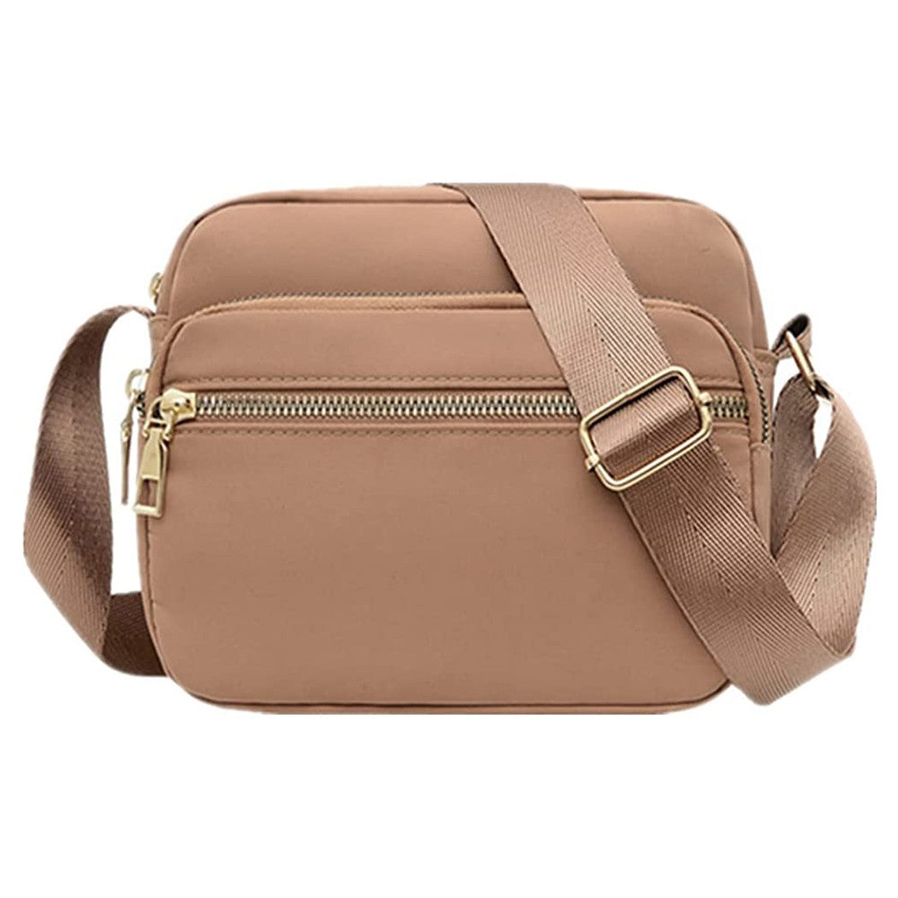 Womens Shoulder Bag Crossbody Purse Bag Zipper Sling Bag Handbag Khaki