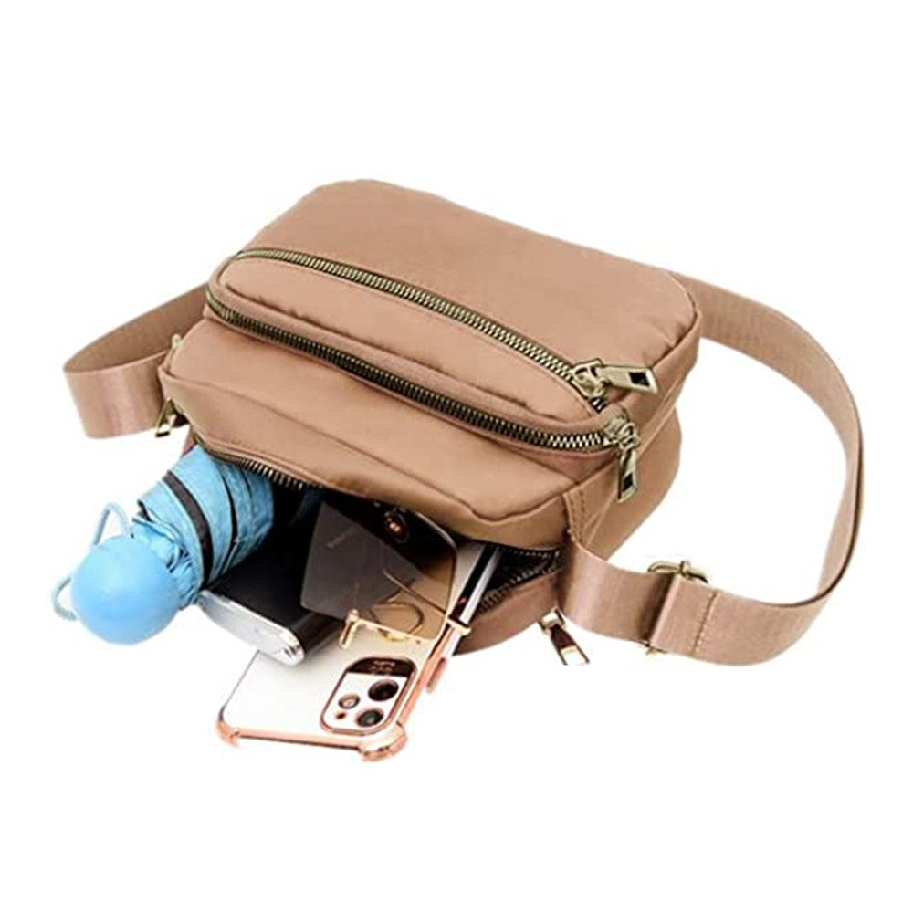 Womens Shoulder Bag Crossbody Purse Bag Zipper Sling Bag Handbag Khaki