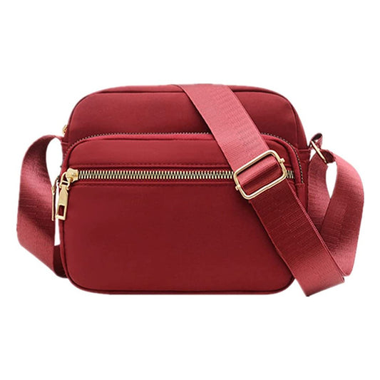 Womens Shoulder Bag Crossbody Purse Bag Zipper Sling Bag Handbag Wine Red
