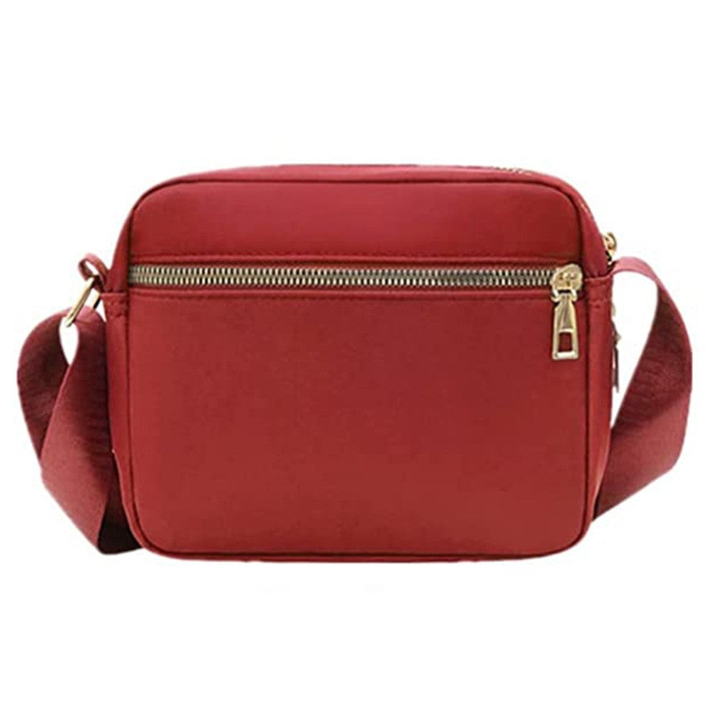 Womens Shoulder Bag Crossbody Purse Bag Zipper Sling Bag Handbag Wine Red