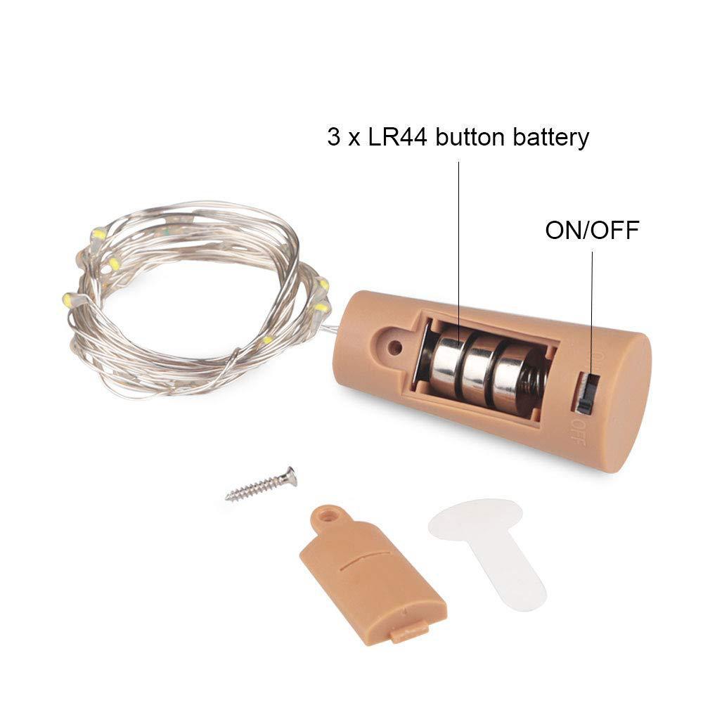 12Pcs Wine Bottle String Lights Cork Stopper Copper Wire 20 LED Fairy Lights
