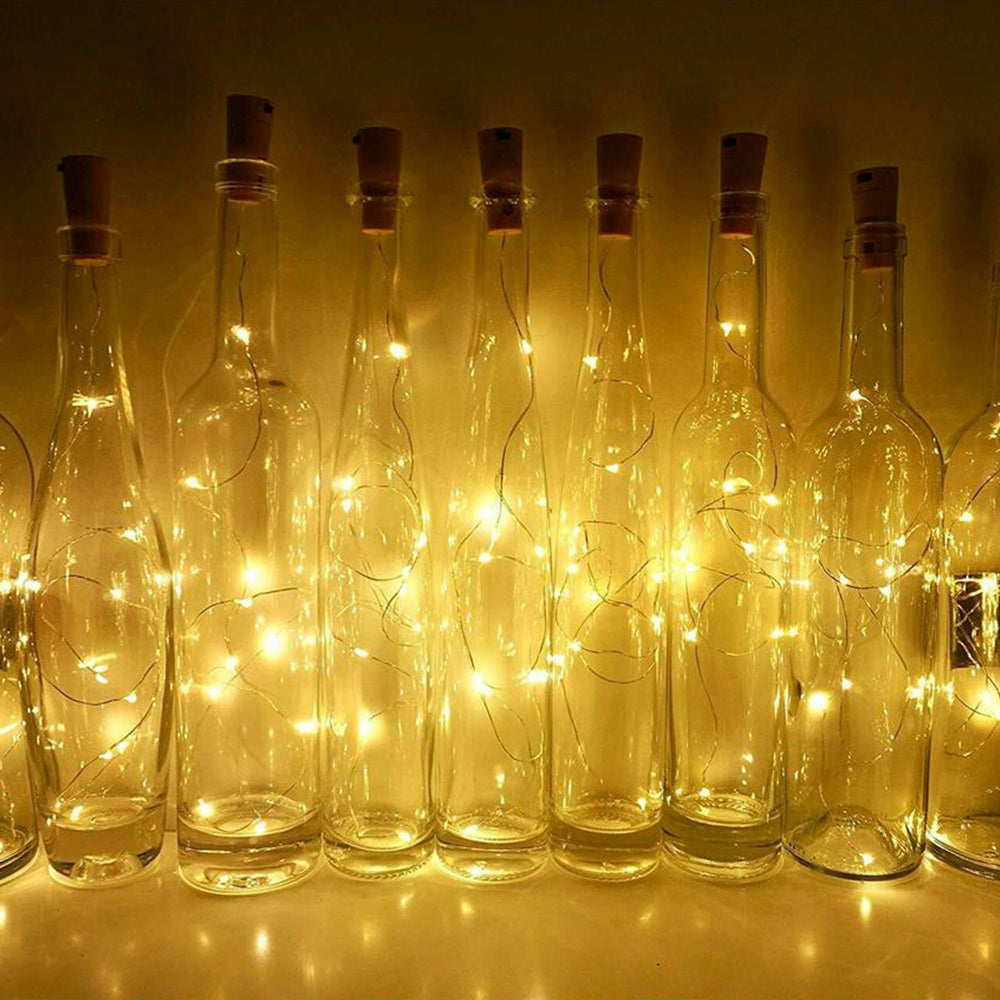 12Pcs Wine Bottle String Lights Cork Stopper Copper Wire 20 LED Fairy Lights