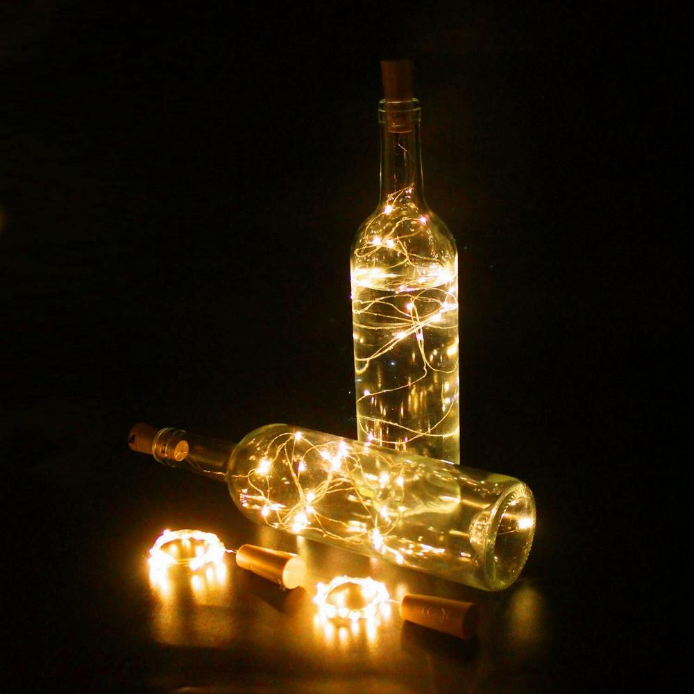 12Pcs Wine Bottle String Lights Cork Stopper Copper Wire 20 LED Fairy Lights