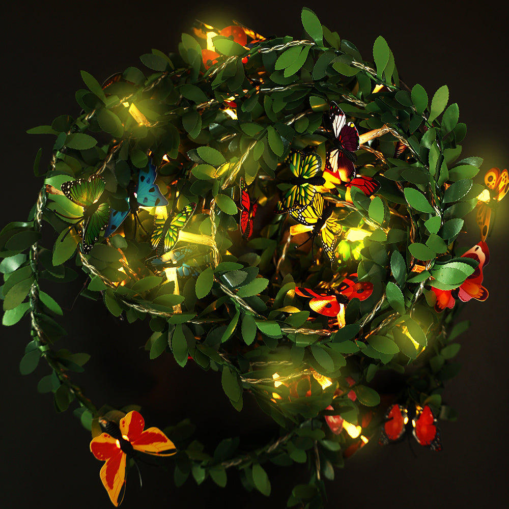 3 Meters 30LED Leaf Vine Butterfly Fairy String Light Indoor String Lights