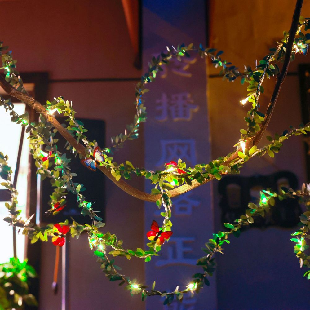 5 Meters 50LED Leaf Vine Butterfly Fairy String Light Indoor String Lights