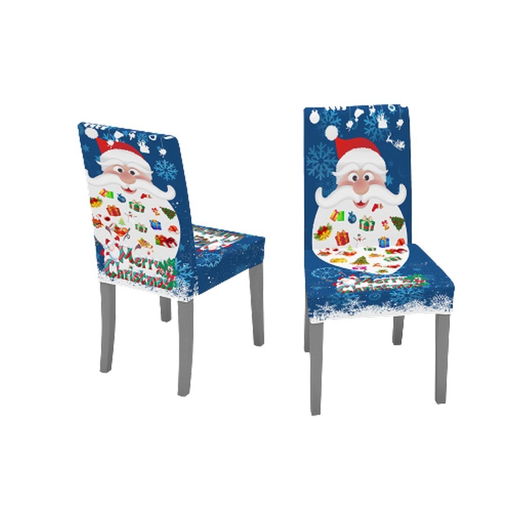 2Pcs Christmas Chair Covers Xmas Decor Santa Claus Style