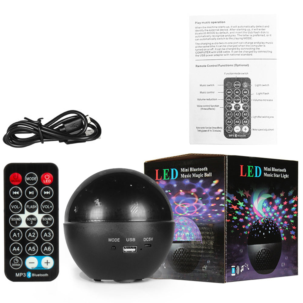 Black Bluetooth LED Night Light Projector Sky Star Moon Lamp