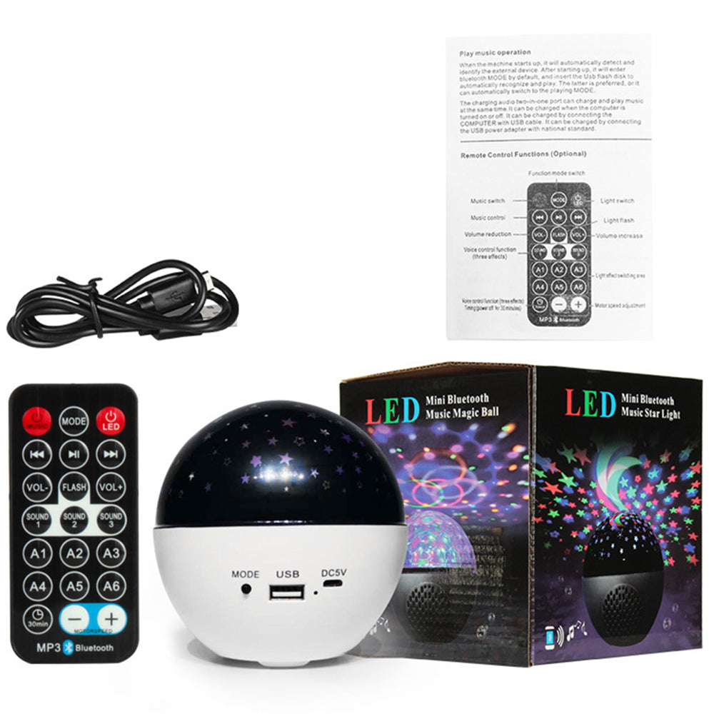 White Bluetooth LED Night Light Projector Sky Star Moon Lamp