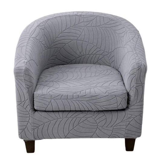 Set of 2Pcs Stretch 1 Seater Armchair Sofa Cover Printed Couch Slipcover Tub Chair Cover Light Grey