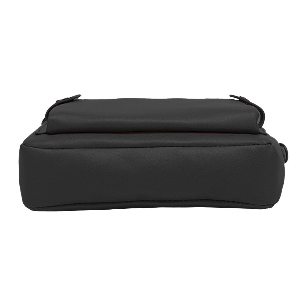 Women PU Leather Shoulder Bag Crossbody Purse Zipper Satchel Handbag Black