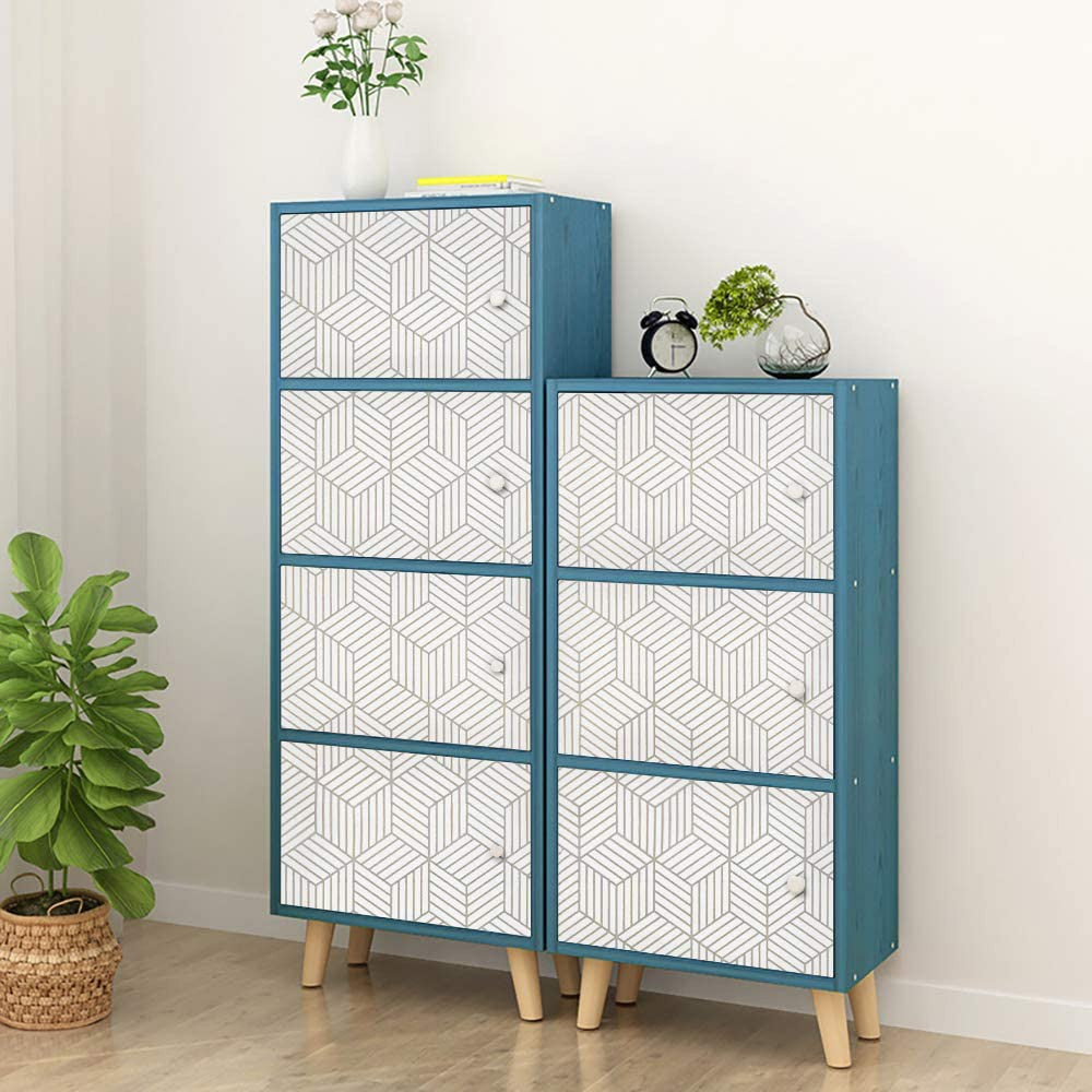 100x45cm Silver Geometric Striped Removable Wallpaper Self Adhesive Peel and Stick Wall Sticker