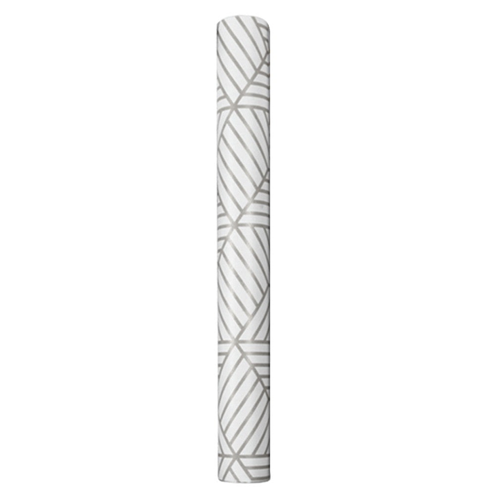 100x45cm Silver Geometric Striped Removable Wallpaper Self Adhesive Peel and Stick Wall Sticker
