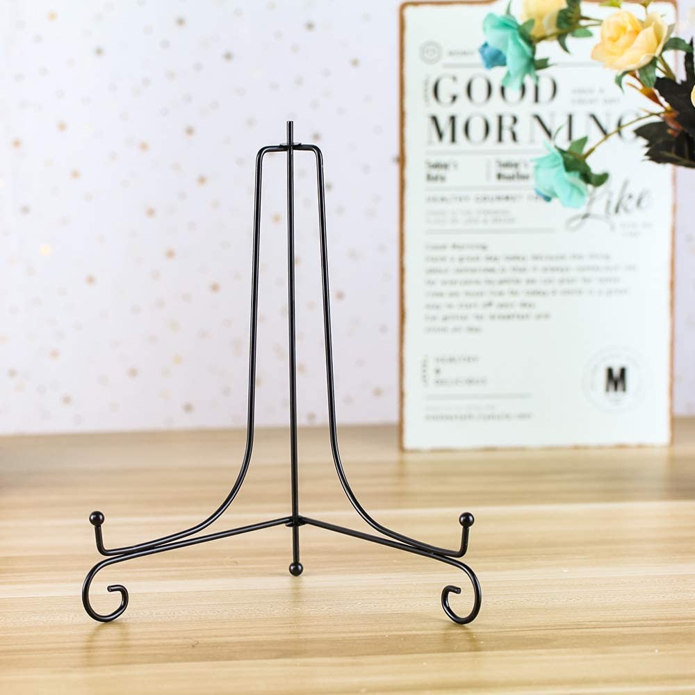 2Pcs 10 Inch Plate Iron Display Stand Easel Display Rack Photo Frames Holder Book Display Stand