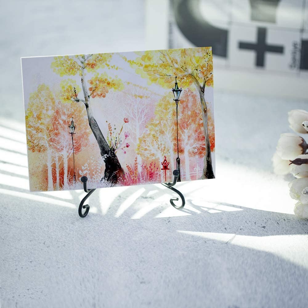 2Pcs 6 Inch Plate Iron Display Stand Easel Display Rack Photo Frames Holder Book Display Stand