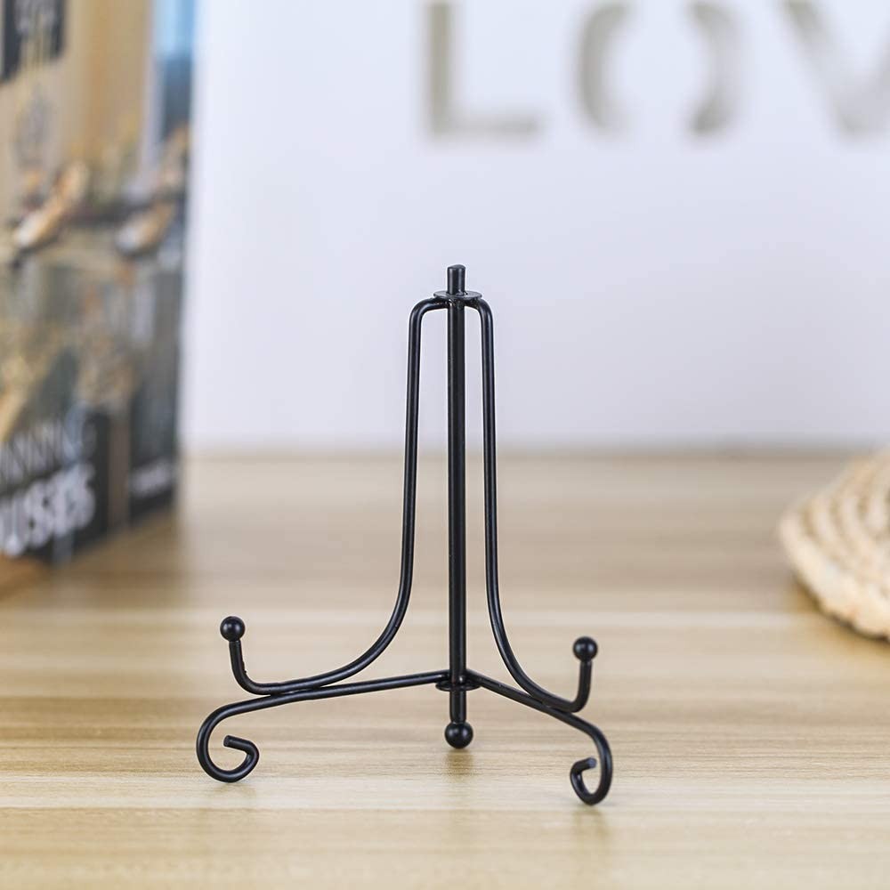 2Pcs 6 Inch Plate Iron Display Stand Easel Display Rack Photo Frames Holder Book Display Stand