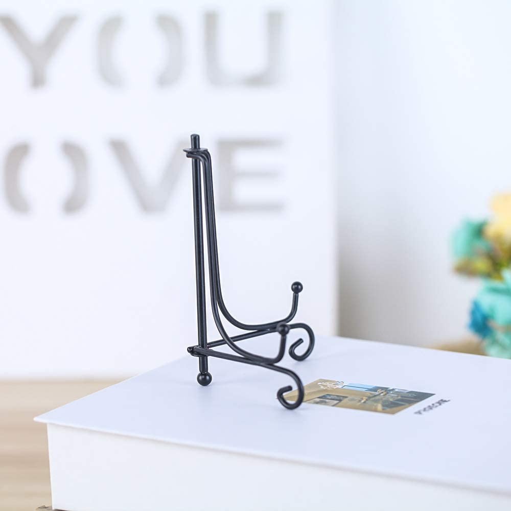 2Pcs 6 Inch Plate Iron Display Stand Easel Display Rack Photo Frames Holder Book Display Stand