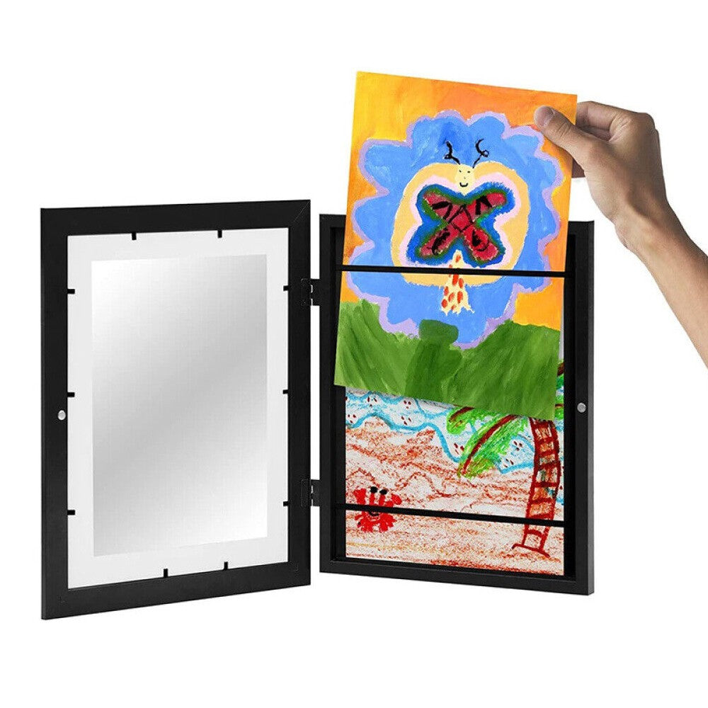 Magnetic Kids Art Frames Children Art Projects Wooden Picture Artwork Display Frame Black