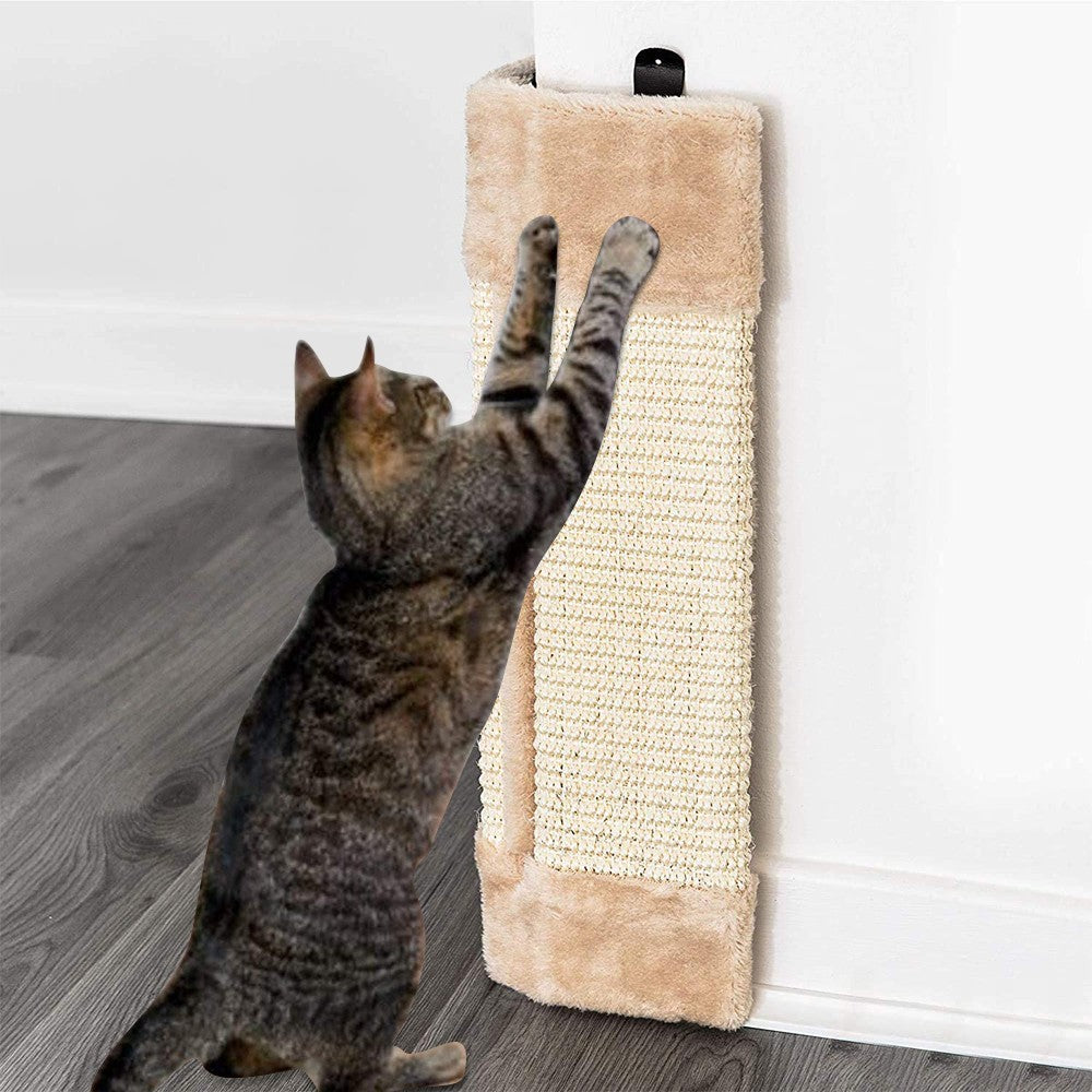 Wall Mounted Cat Scratcher Natural Sisal Cat Scratching Pad Cat Scratching Board Pet Cat Toys