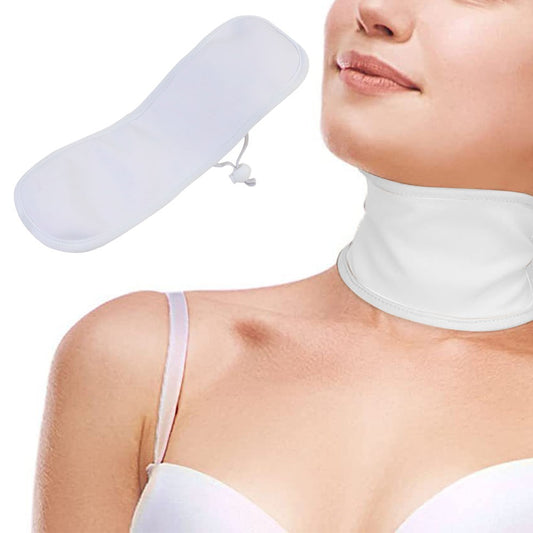 Reusable Castor Oil Neck Pack for Thyroid Castor Oil Compress Neck Wrap White