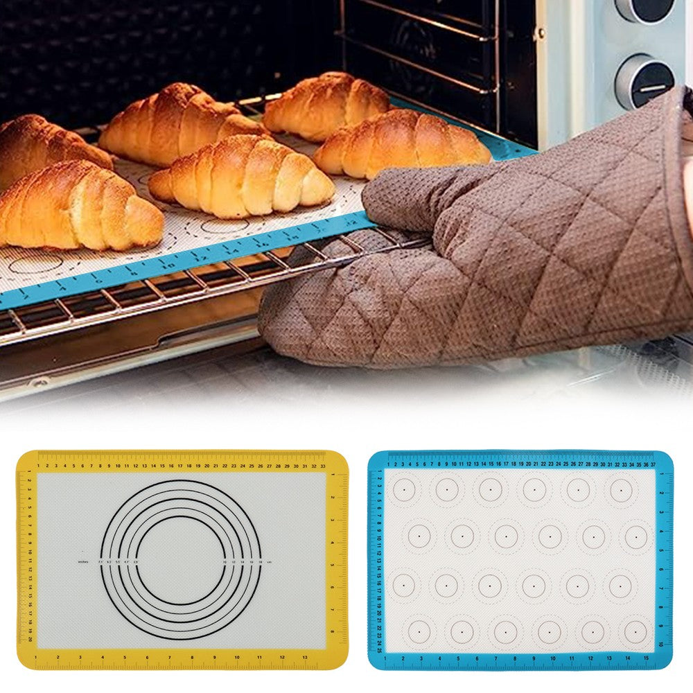 2Pcs Silicone Baking Mat Set Non Stick Silicone Oven Liner for Cookie Pizza Making