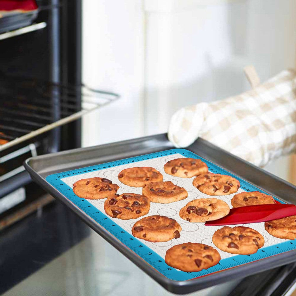 2Pcs Silicone Baking Mat Set Non Stick Silicone Oven Liner for Cookie Pizza Making